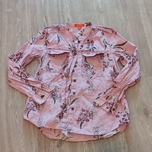 Button-Down Pink Floral Top
